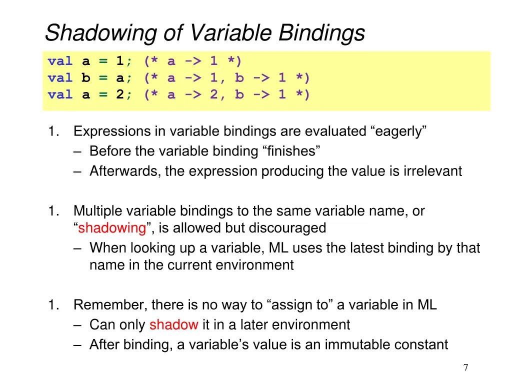 shadowing of variable bindings