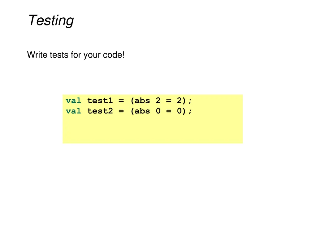 testing