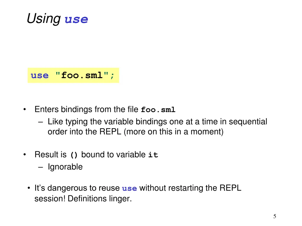 using use