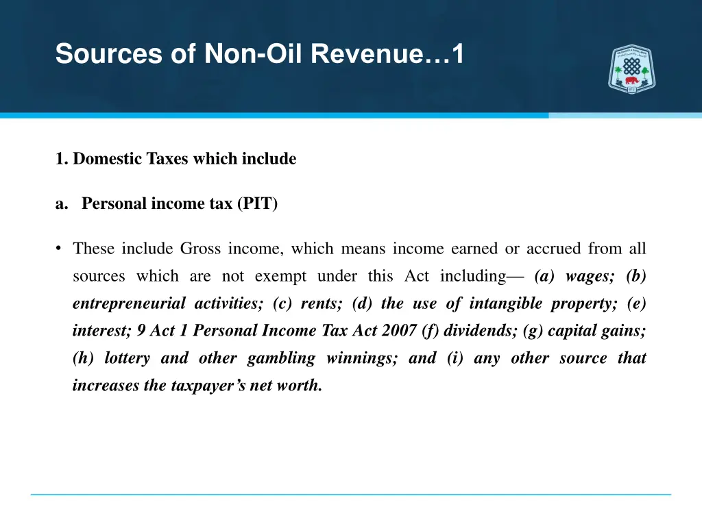 sources of non oil revenue 1