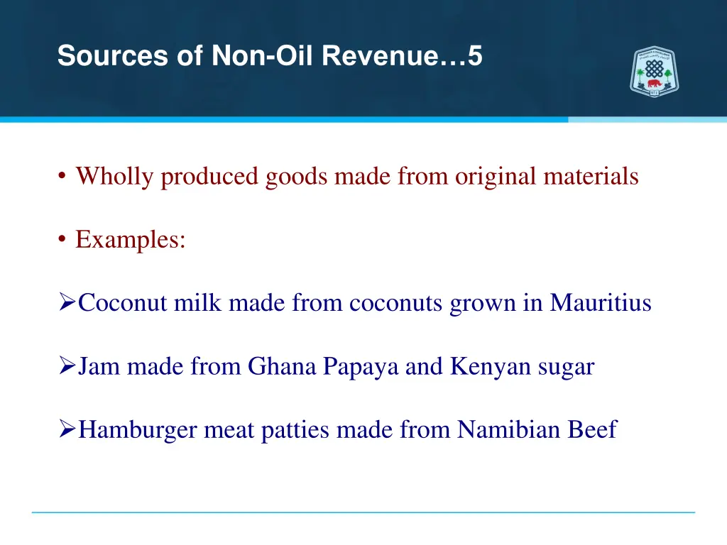 sources of non oil revenue 5