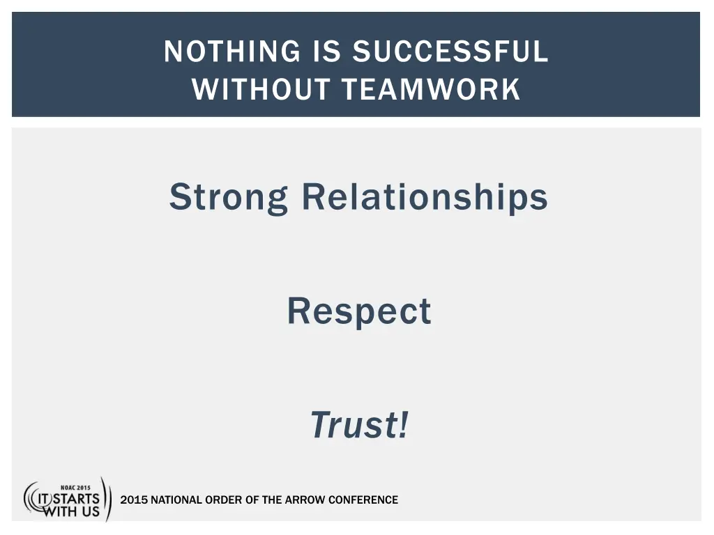 nothing is successful without teamwork