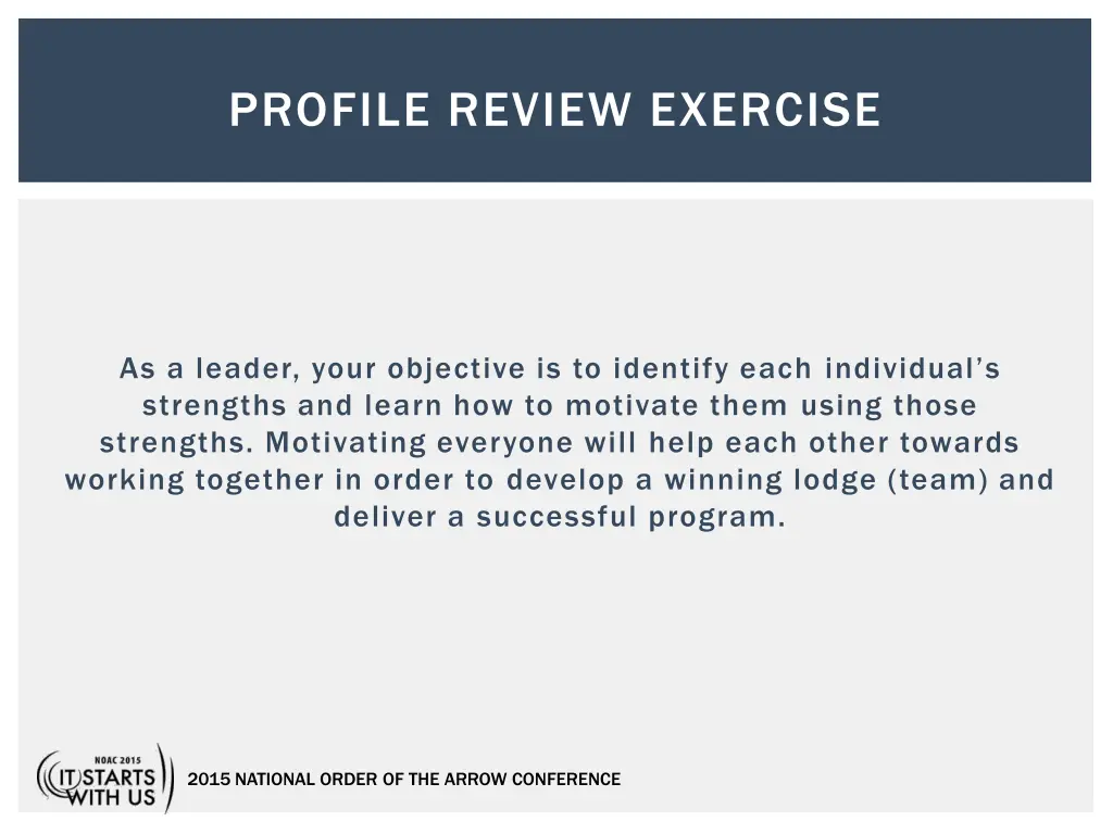profile review exercise