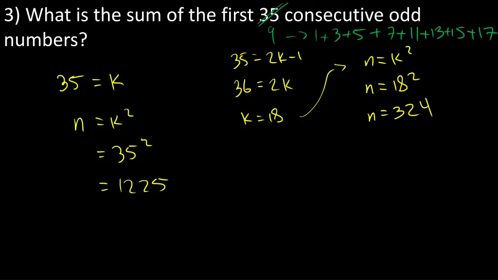 3 what is the sum of the first 35 consecutive