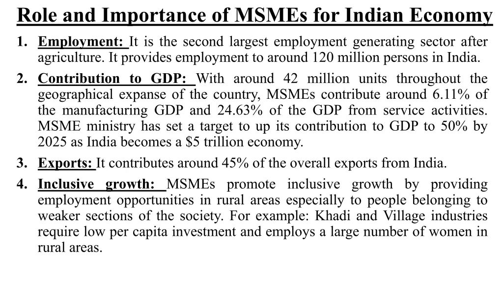 role and importance of msmes for indian economy