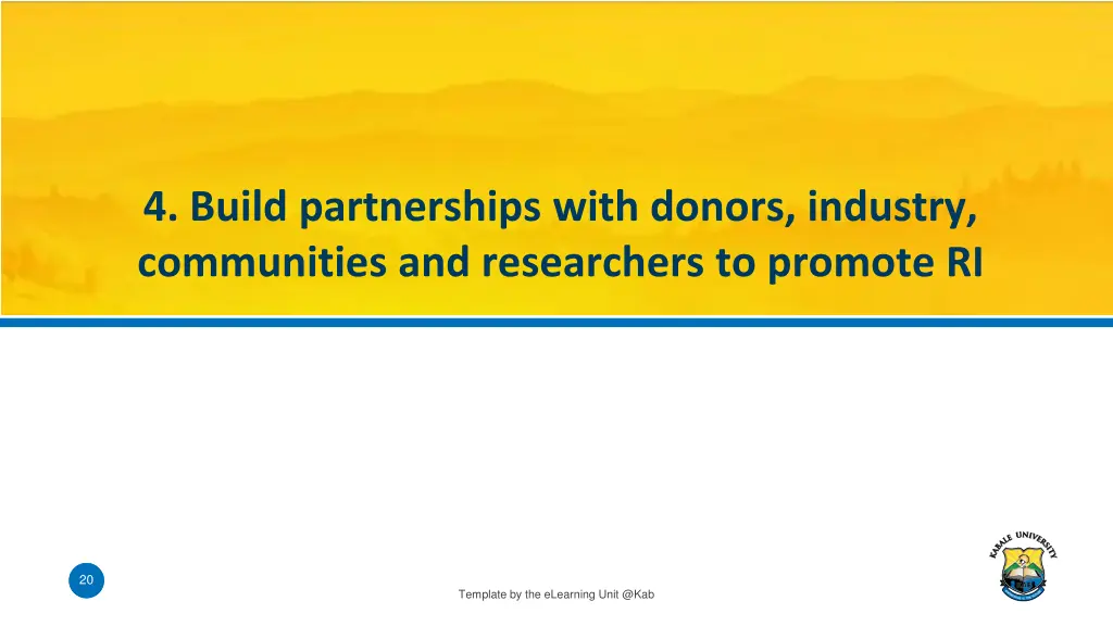 4 build partnerships with donors industry