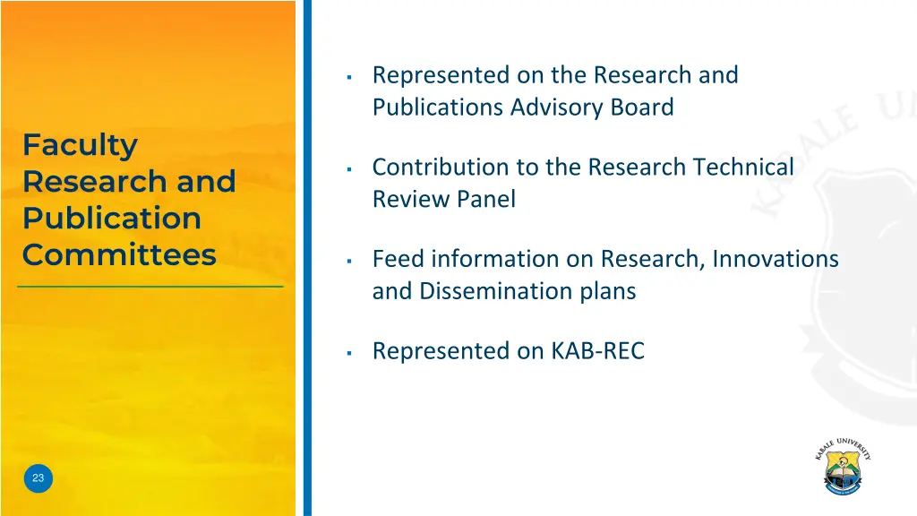 represented on the research and publications