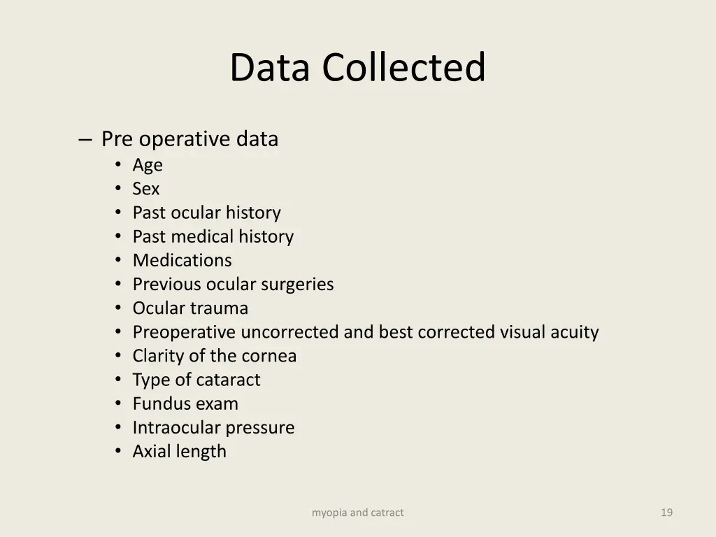 data collected