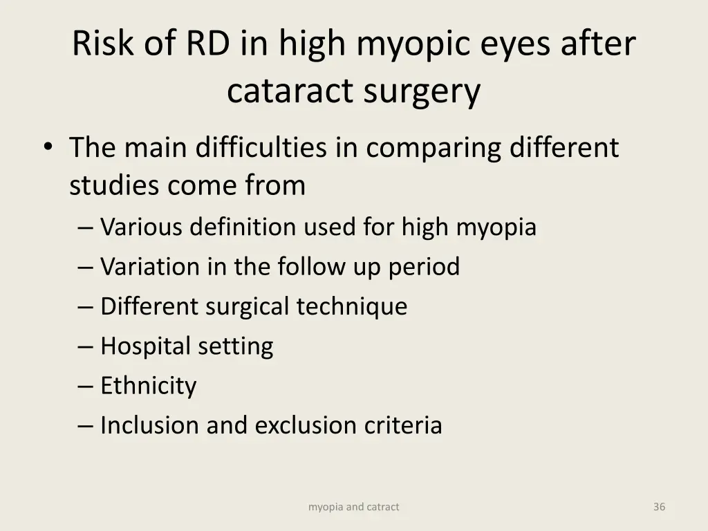 risk of rd in high myopic eyes after cataract 1