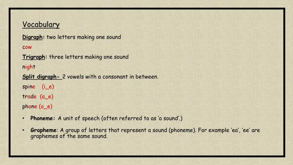 vocabulary