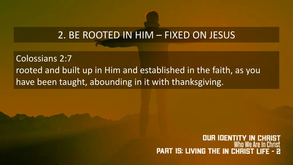 2 be rooted in him fixed on jesus
