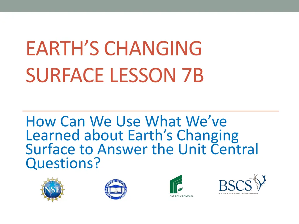 earth s changing surface lesson 7b
