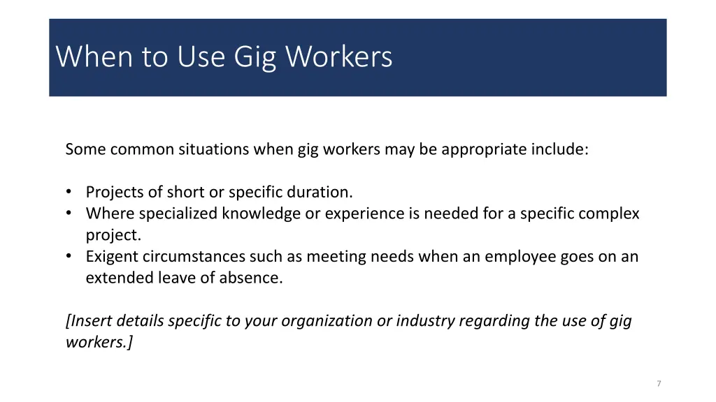 when to use gig workers