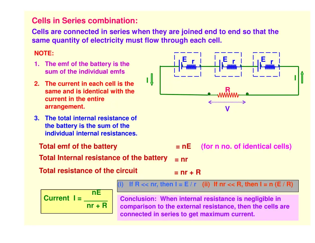 cells in series combination cells are connected