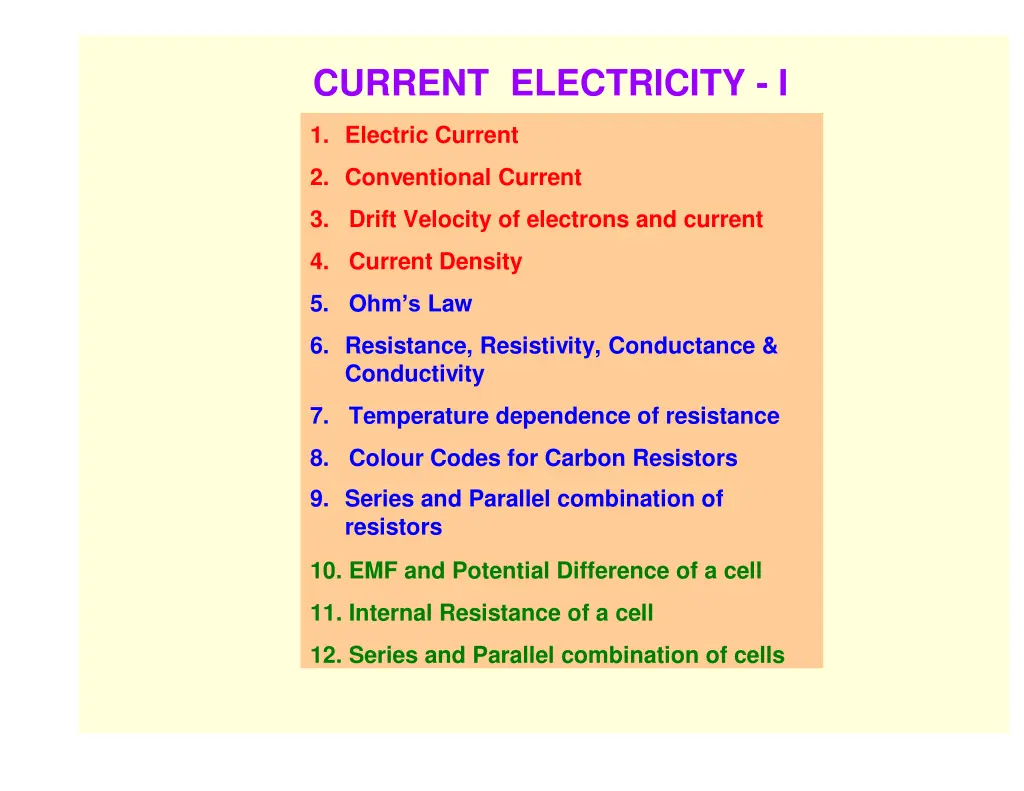 current electricity i