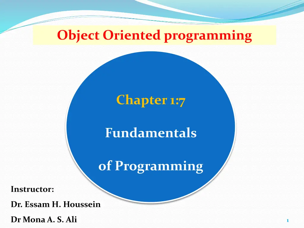 object oriented programming