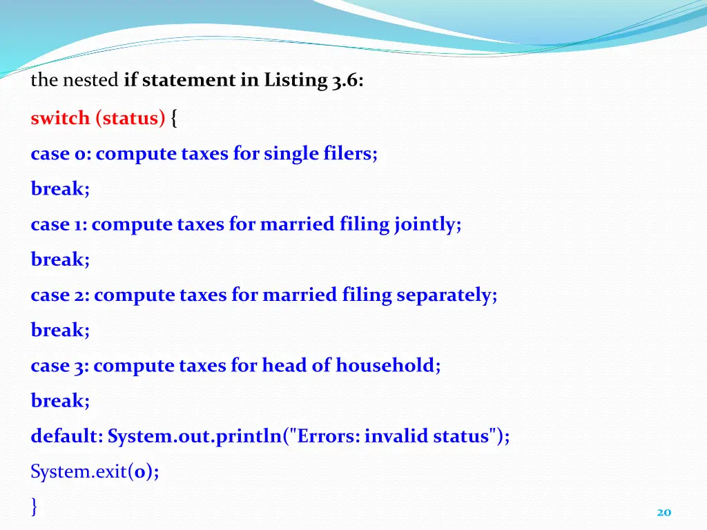 the nested if statement in listing 3 6