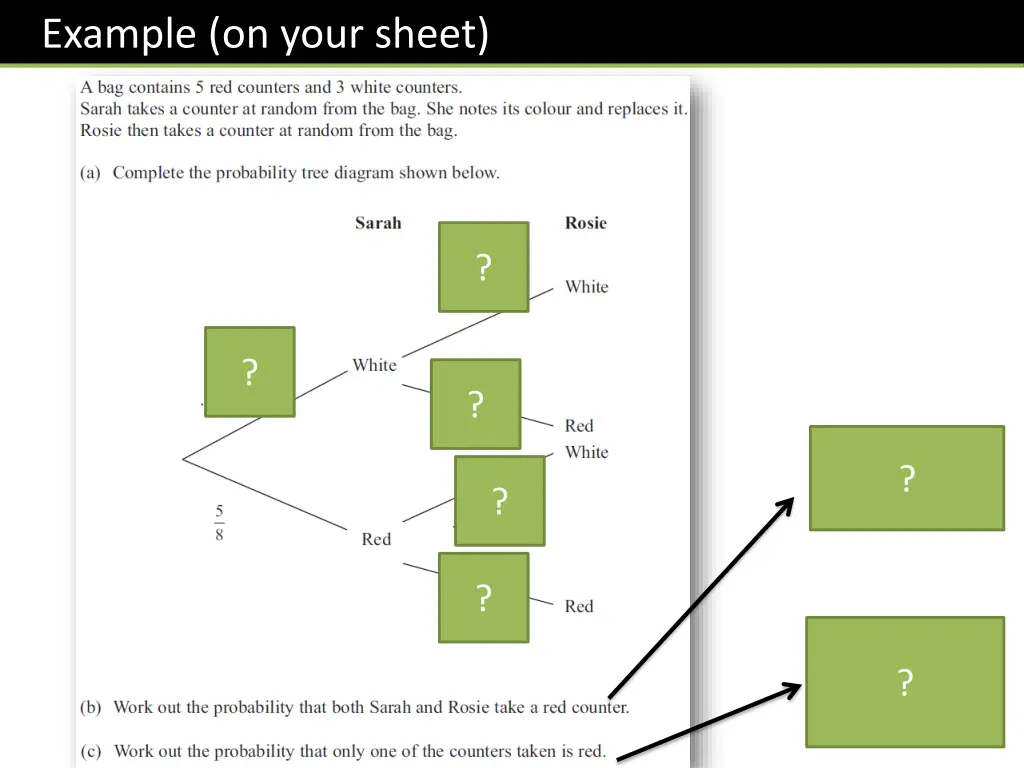 example on your sheet