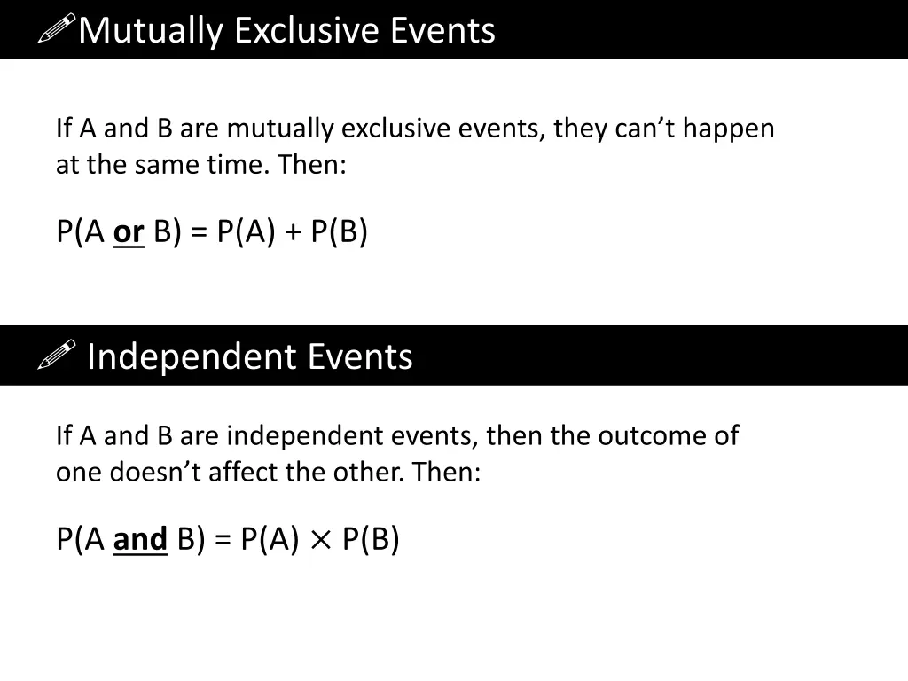 mutually exclusive events