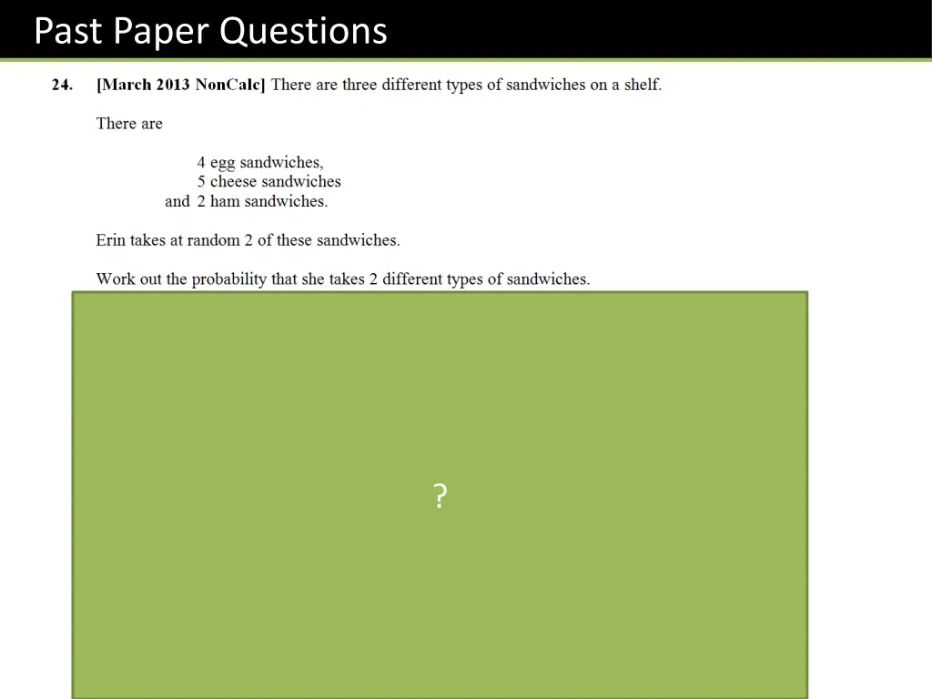 past paper questions 1