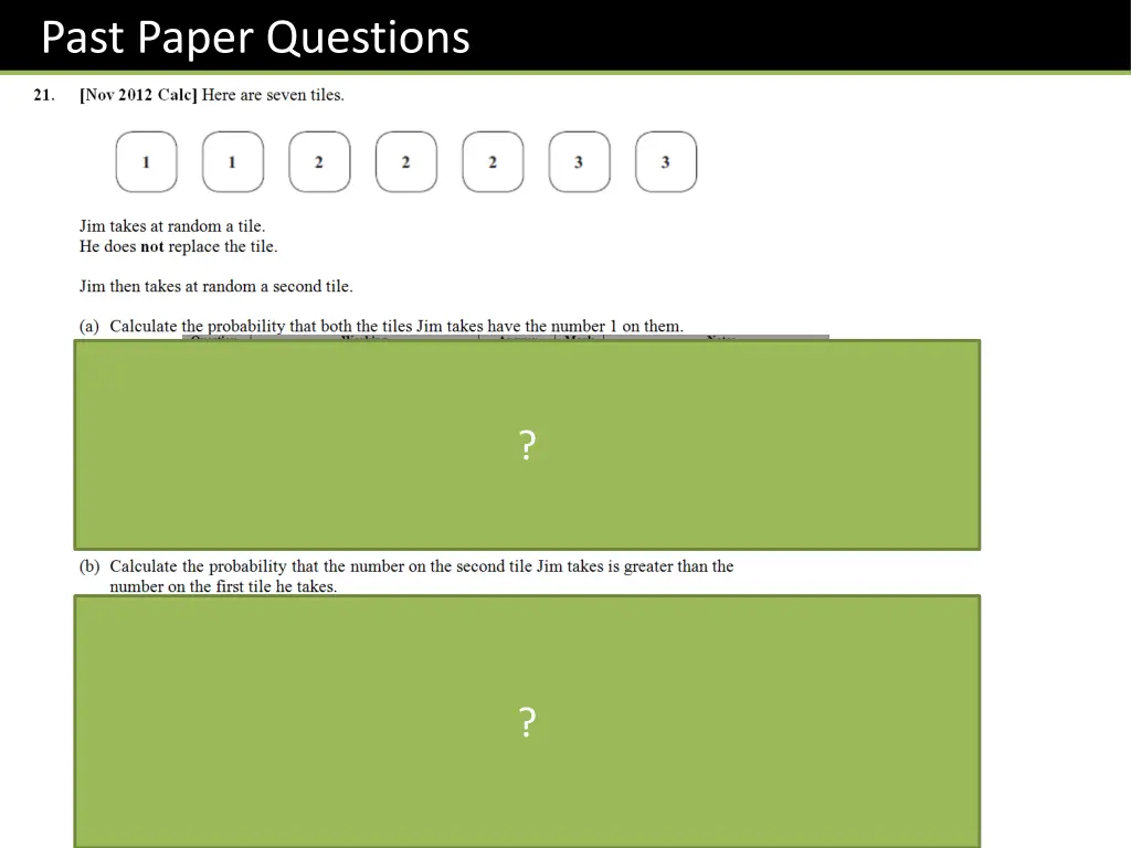 past paper questions 3