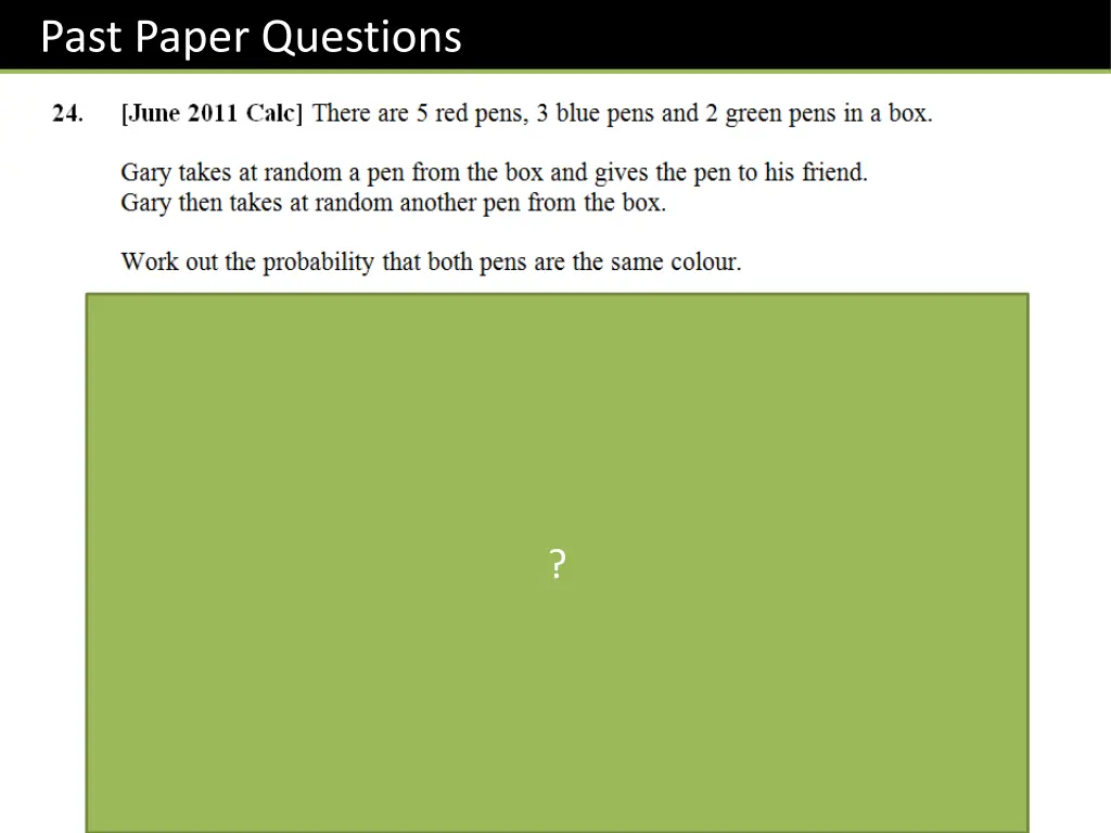 past paper questions 6