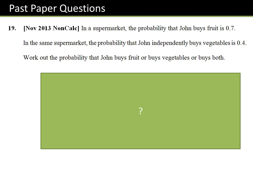 past paper questions