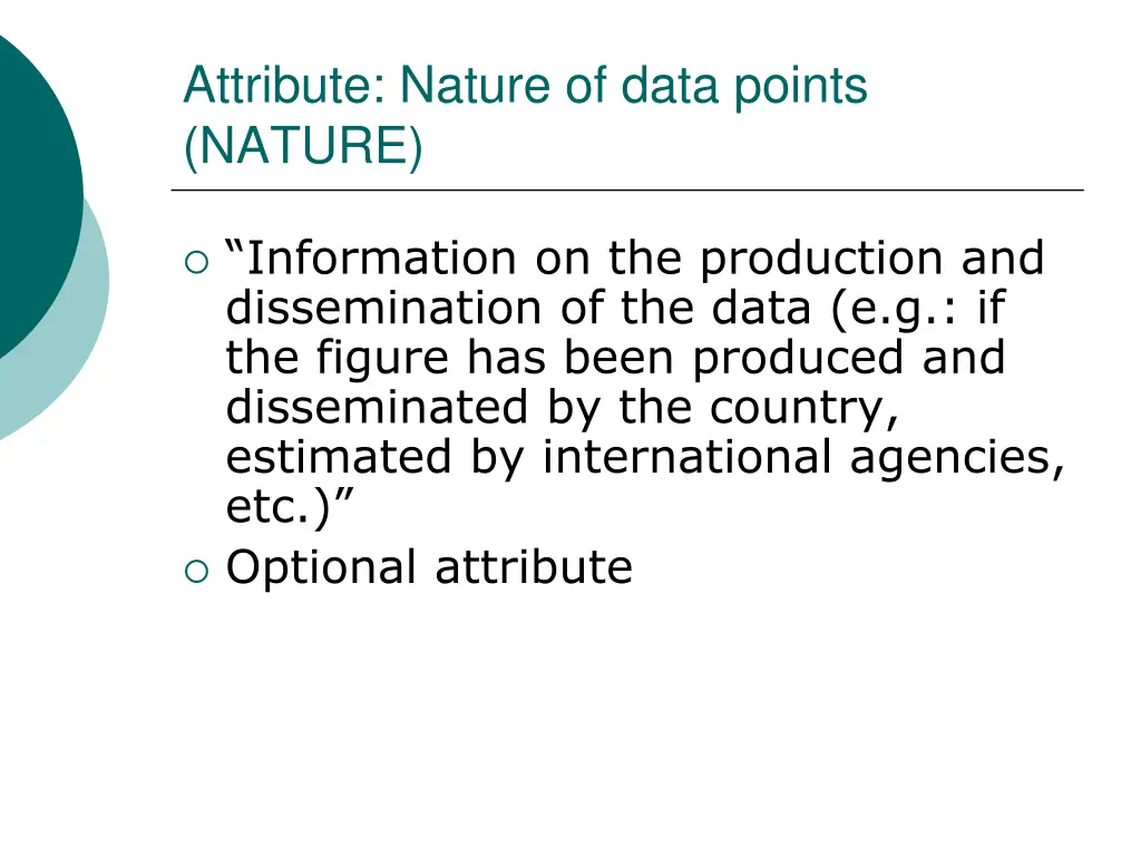 attribute nature of data points nature