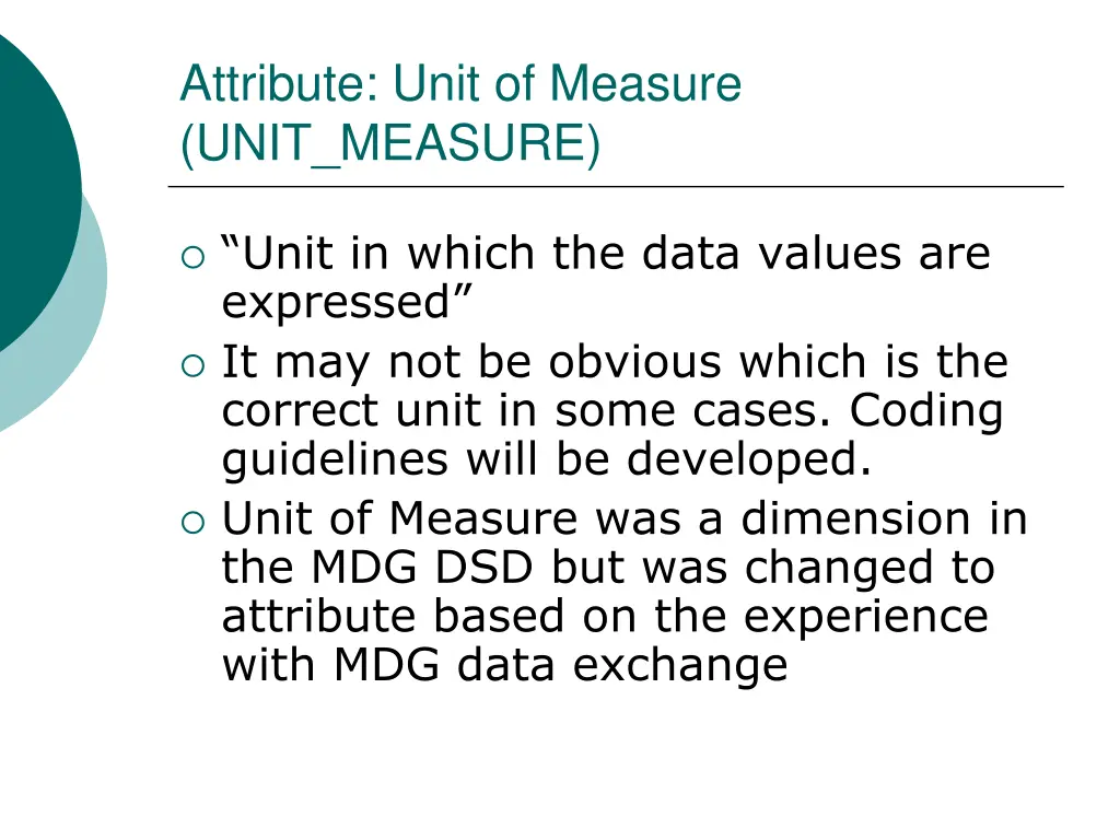 attribute unit of measure unit measure