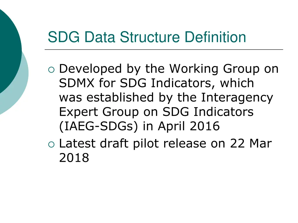 sdg data structure definition 1