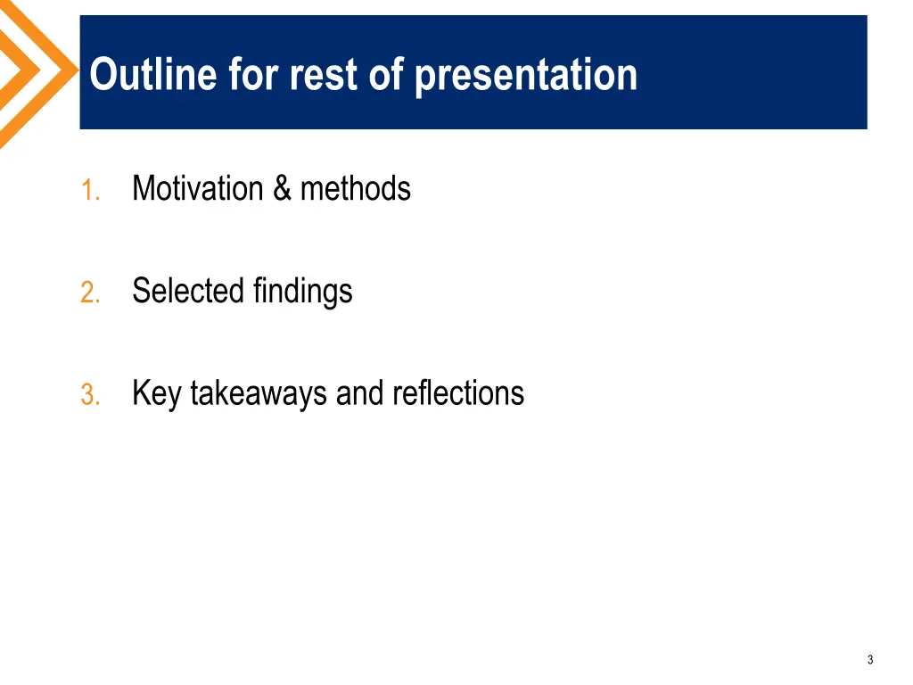outline for rest of presentation