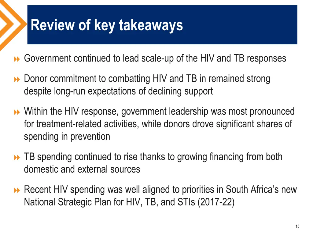 review of key takeaways