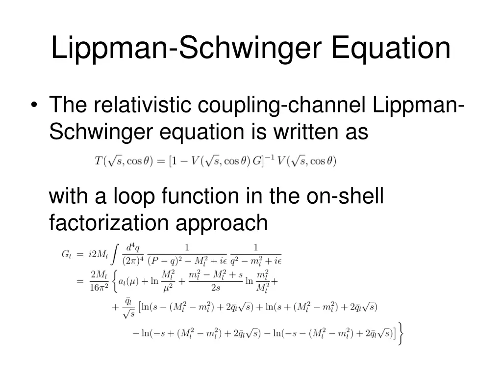 lippman schwinger equation