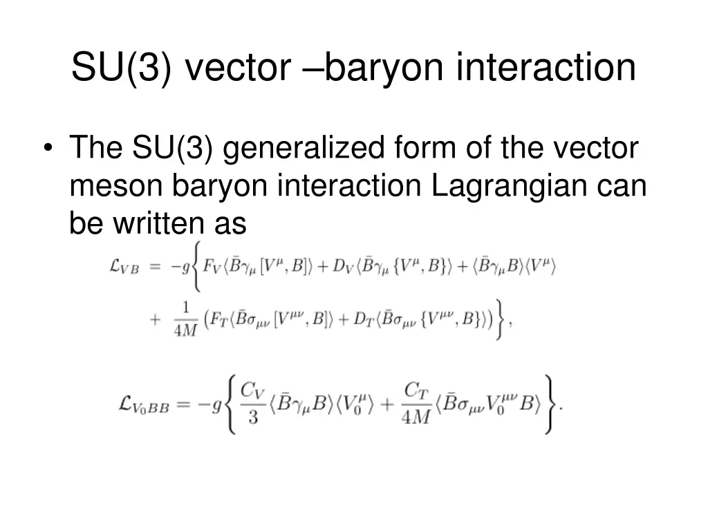 su 3 vector baryon interaction