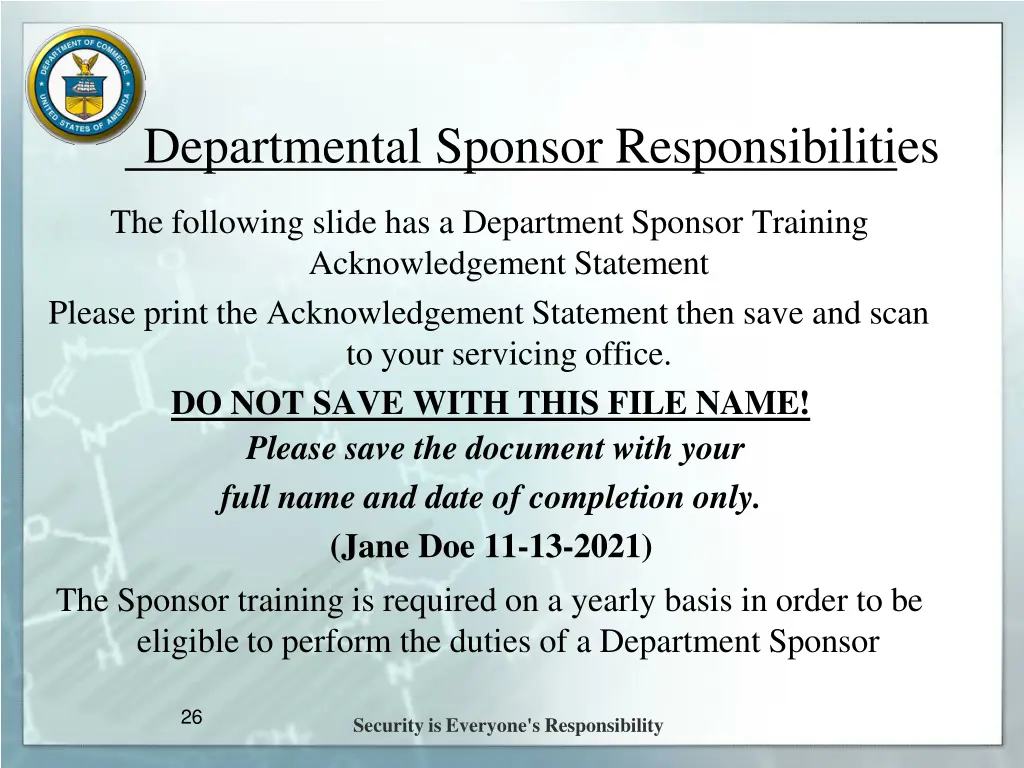 departmental sponsor responsibilities 4
