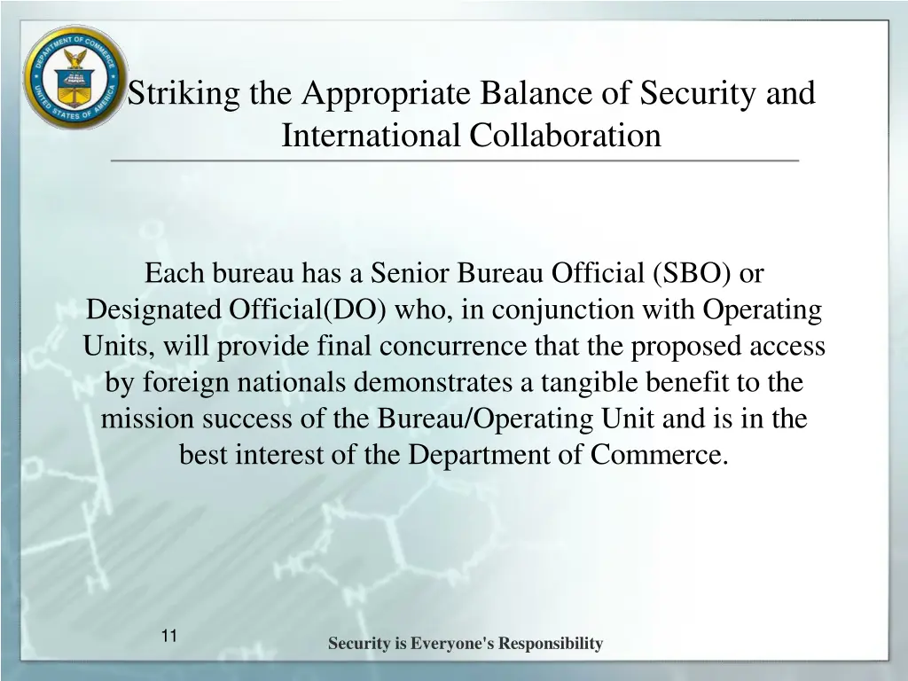 striking the appropriate balance of security
