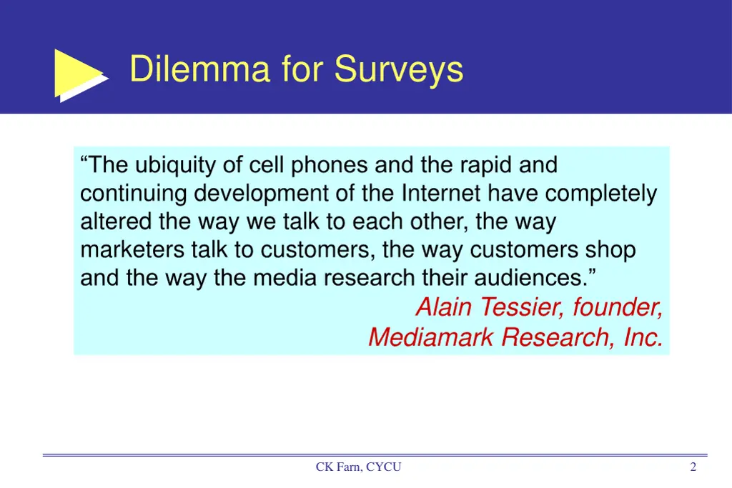 dilemma for surveys
