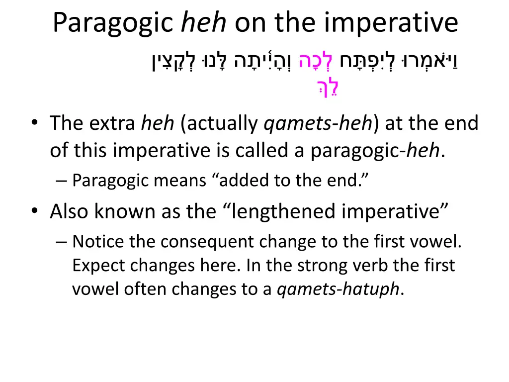 paragogic heh on the imperative 2