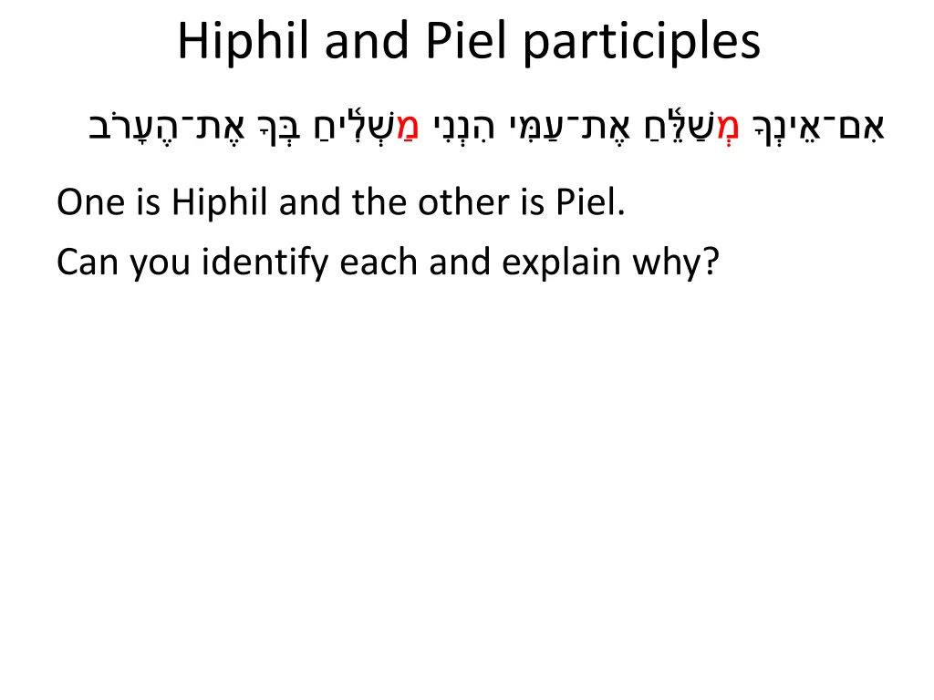 hiphil and piel participles 7