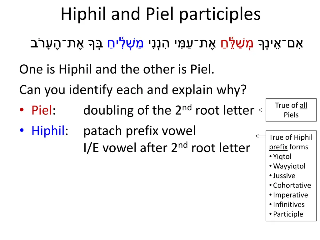 hiphil and piel participles 9