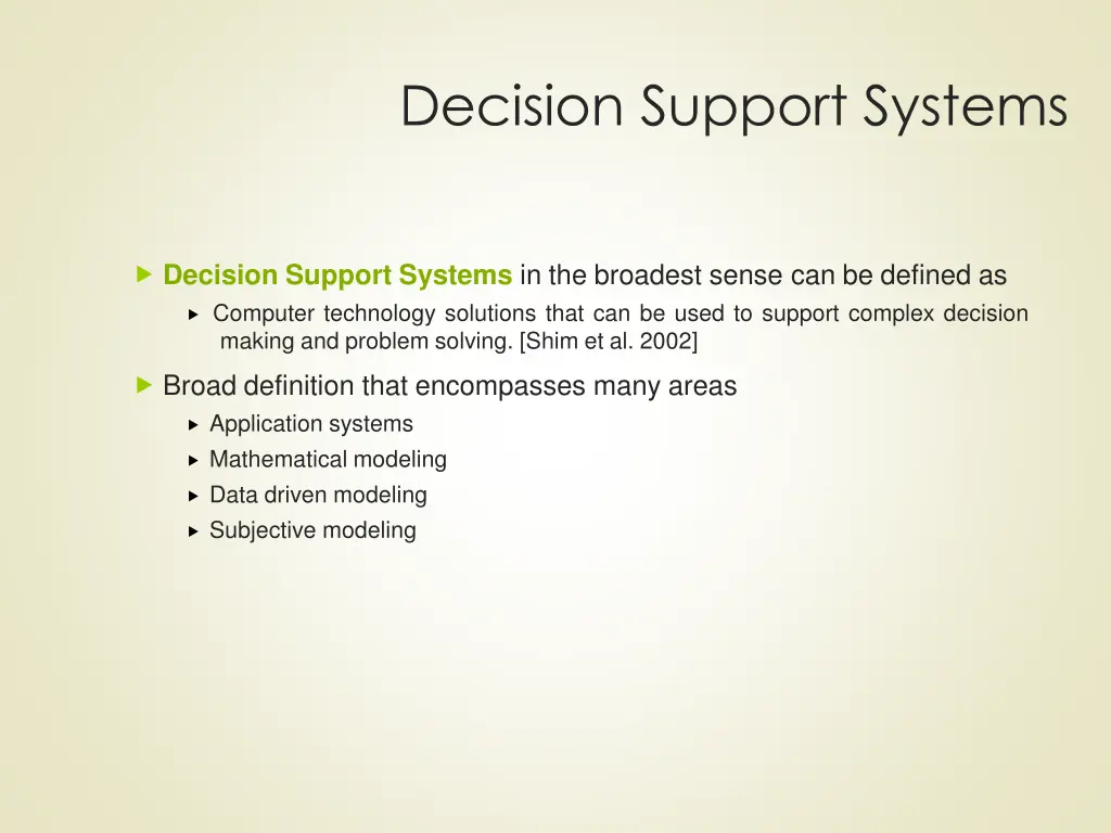 decision support systems