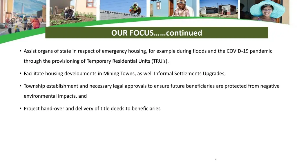 our focus continued