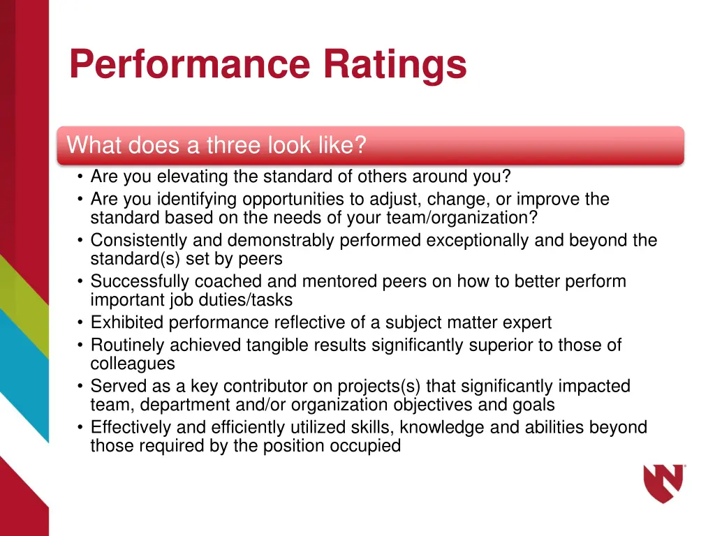 performance ratings