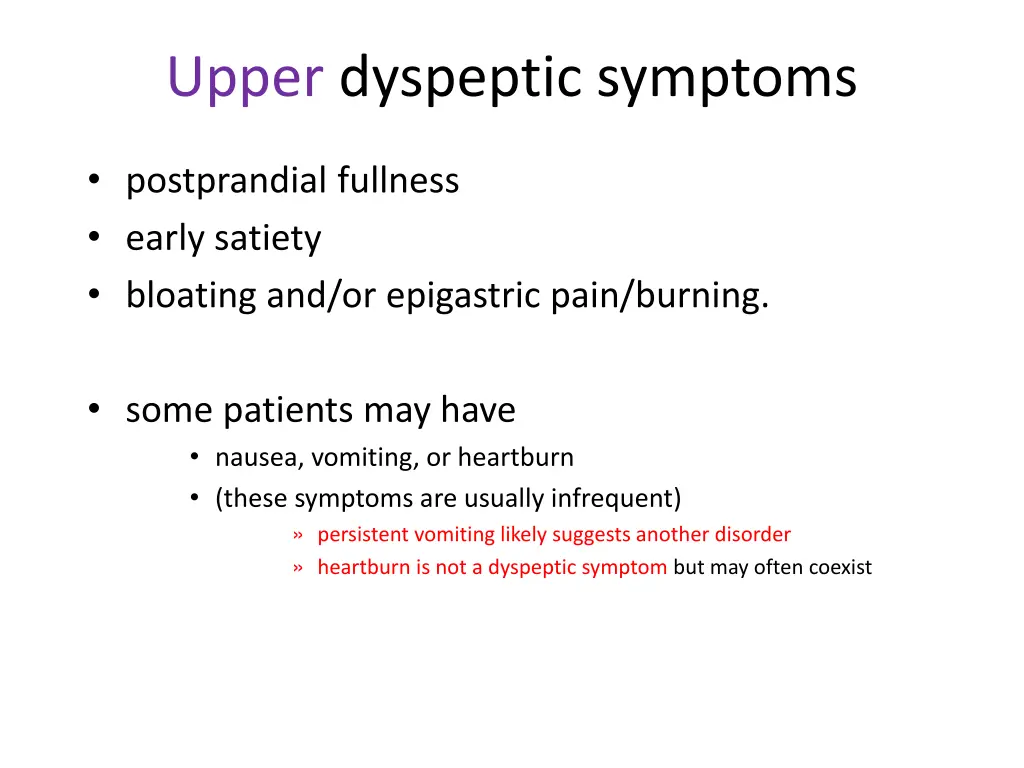 upper dyspeptic symptoms