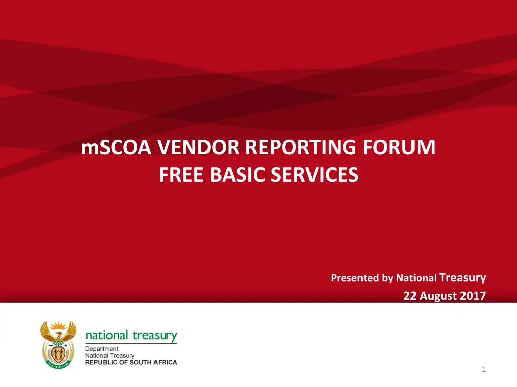 mscoa vendor reporting forum free basic services
