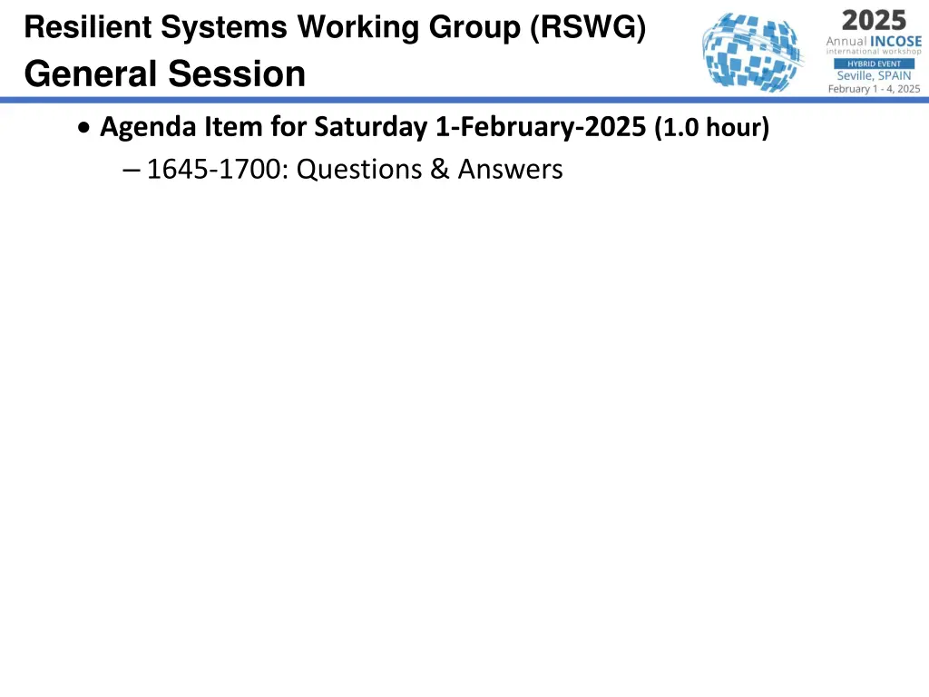 resilient systems working group rswg general 10