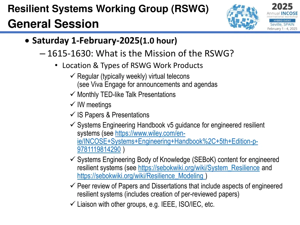 resilient systems working group rswg general 6