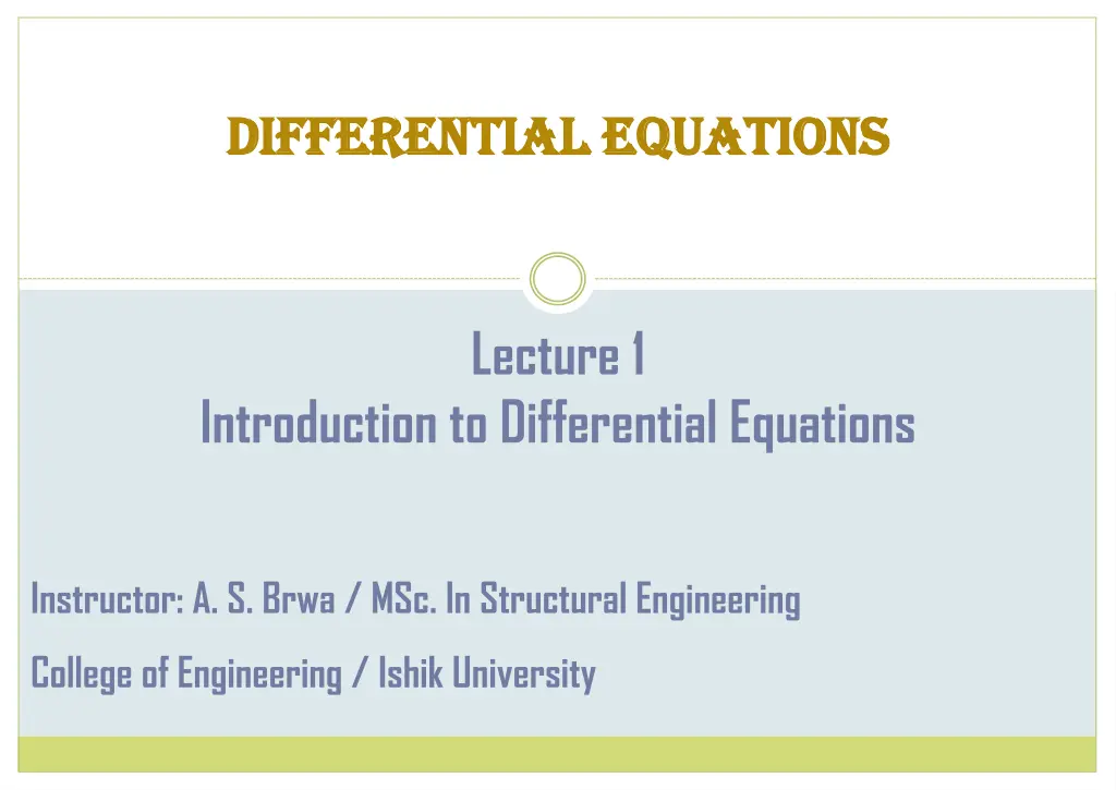 differential equations differential equations