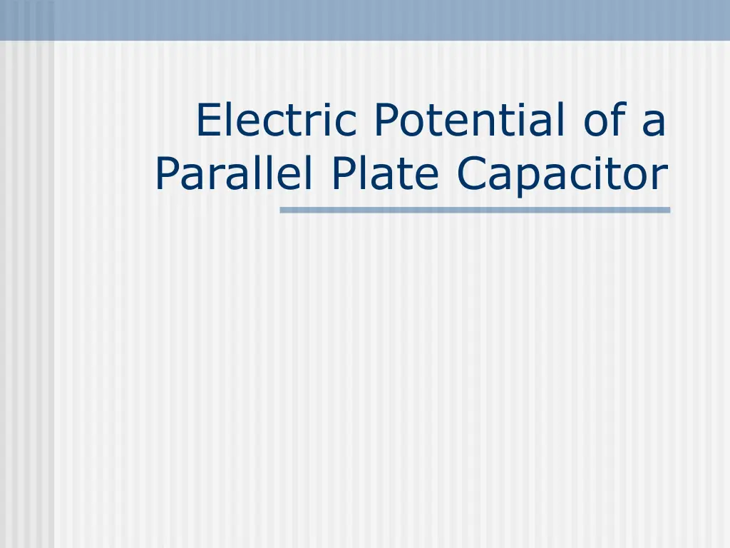 electric potential of a parallel plate capacitor