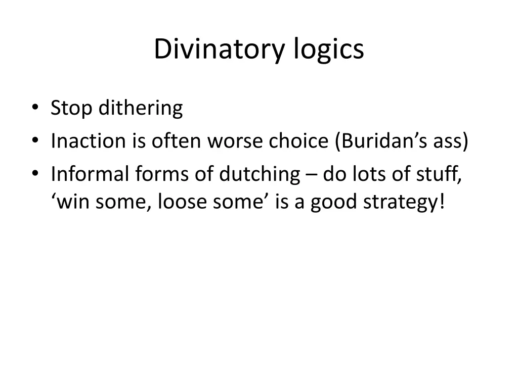 divinatory logics